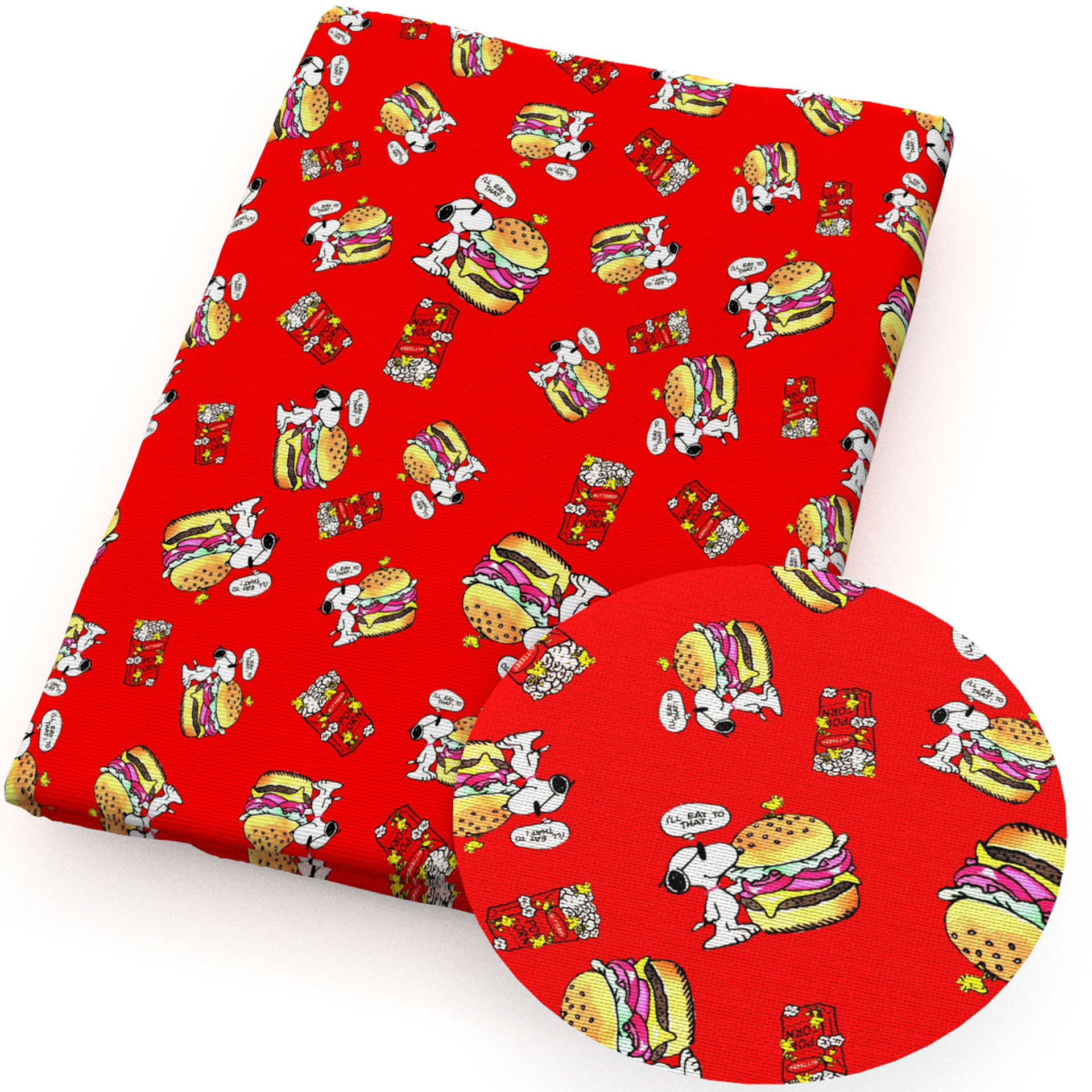 Perro Snoopy impresión de dibujos animados 100% tela de algodón DIY ropa hecha a mano bolsa, 1Yc55667