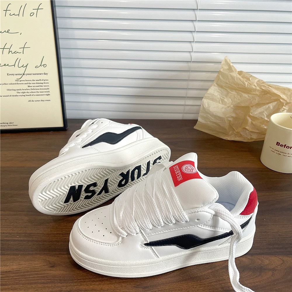 2026 primavera y otoño nuevo estilo coreano simple zapatos blancos planos antideslizantes resistentes al desgaste estudiantes retro estilo callejero superficies casuales