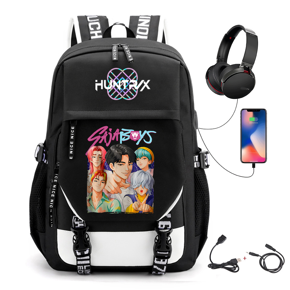 Comercio exterior transfronterizo KPOP Caza de brujas película impresión perimetral mochila mochila escolar mochila USB