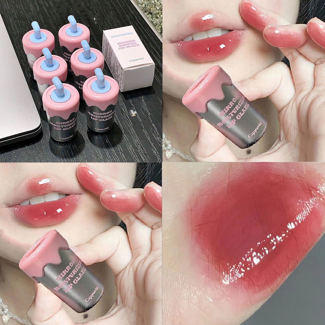 Cappuvini HandiHaler esmalte labial espejo esmalte labial líquido esmalte labial transparente esmalte labial barato para estudiantes