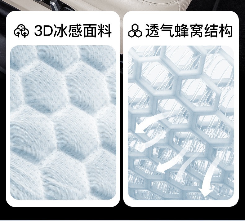 Car Seat Cushion, Summer Cool and Breathable, High-End Cooling Pad, Single-Piece Cushion for the Car, Universal for All Seasons, Honeycomb Gel Seat Cushion