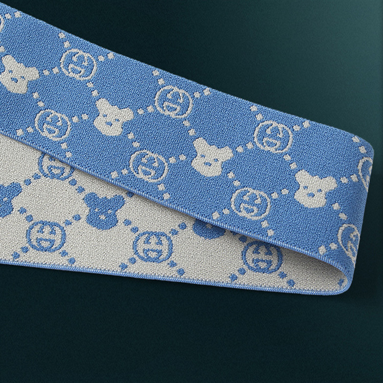 现货芯形状弹力松紧带裙腰娃娃图案橡筋带蓝白色4cm裤腰伸缩带