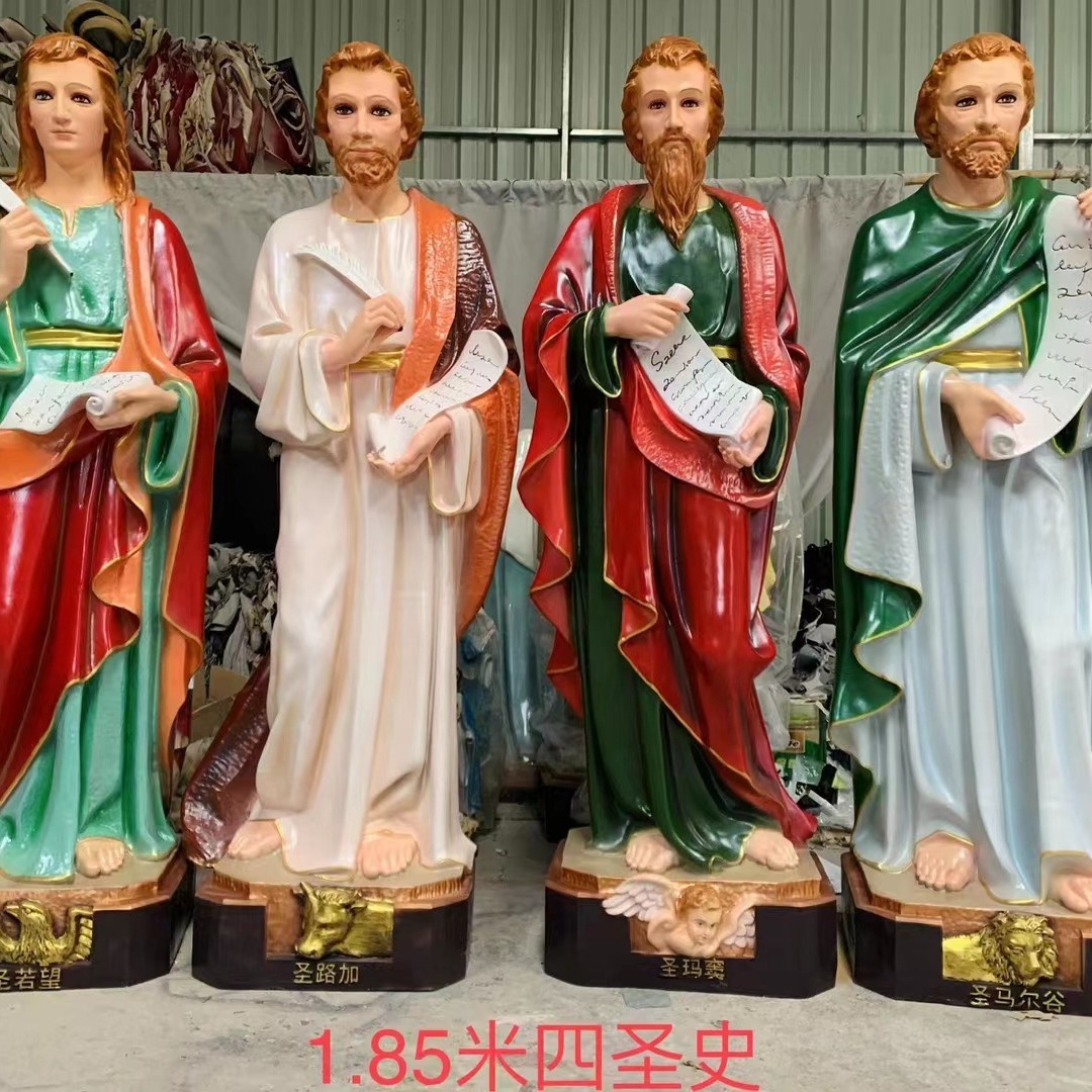 180cm Cuatro San Juan San Lucas San Mateo San Marcos Ornamento Fiberglass Decoración de la iglesia