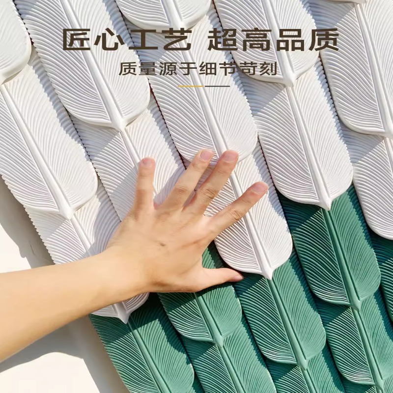 Pu Plumas Piedra Cemento Componentes Ladrillo cultural tridimensional Red de Internet Decoración de la pared Forma Exterior Piel de piedra artificial