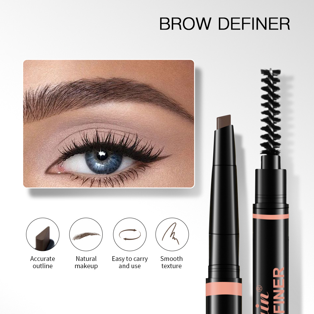 Cross-border Lakerain triangular tip eyebrow pencil, two-in-one, non-smudging, non-fading, wild eyebrow pencil