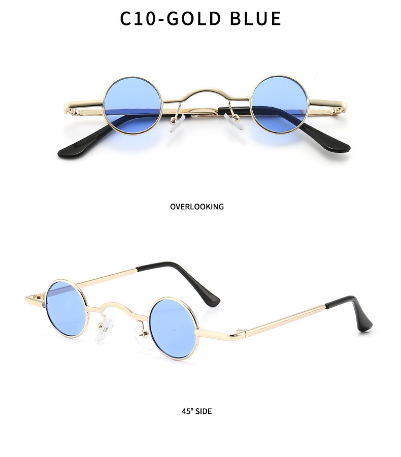 Vintage Style Solid Color Pc Round Frame Patchwork Full Frame Women's Sunglasses display picture 13