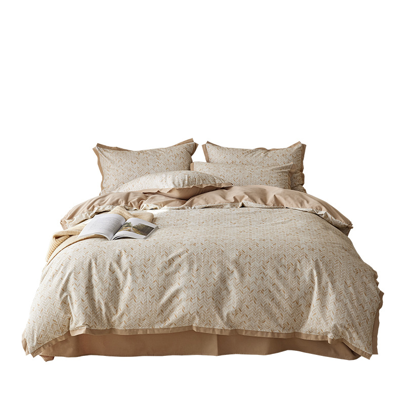 Nordic French Minimalist Retro Retro Nordic 2026 New Autumn/Winter Full Brushed Four-Piece Set 100% Cotton Duvet Cover Floral American Style Thicke_voghion.com