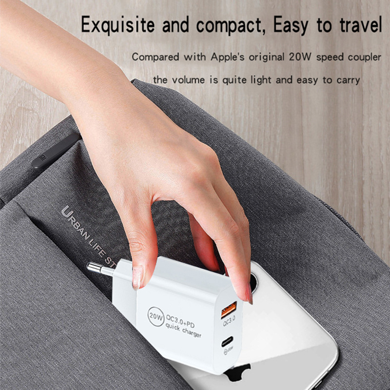 PD20W şarj cihazı 5V3A İngiliz standardı tip-c QC3.0 çift portlu hızlı adaptör şarj başlığı_voghion.com