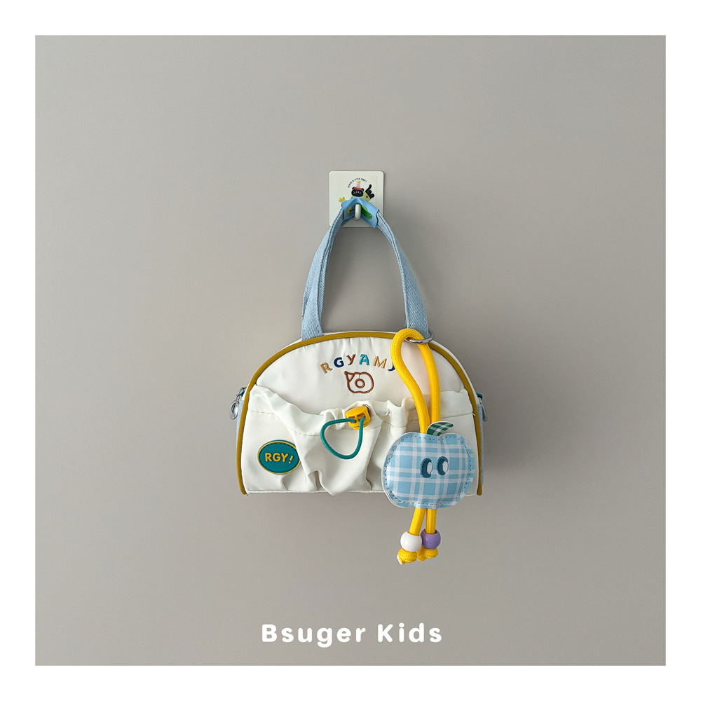 Ins Style Korean Fashion Kidsren's Messenger Bag Boys and Girls Cosmetics Bag Simple Contrasting Color Casual Shoulder Crossbody Bag