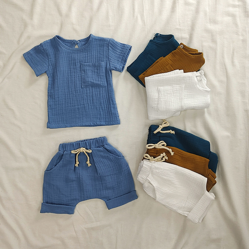 2022 summer new boys and girls set cotton children's set small and medium-sized children's two-piece baby set
