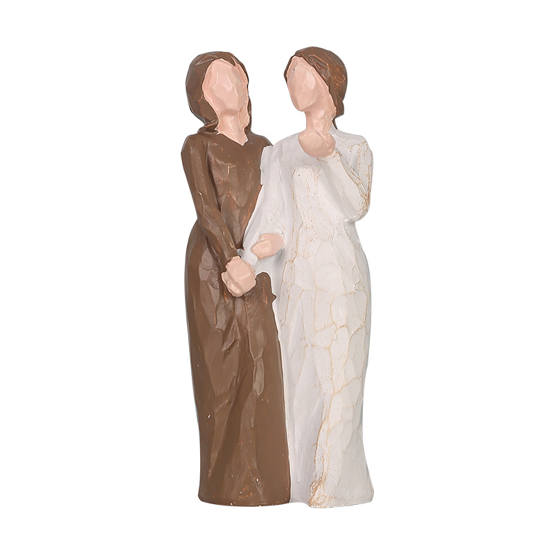 Sisters Love character statue resin decoration holiday memorial home hallway bookcase desktop decoration crafts