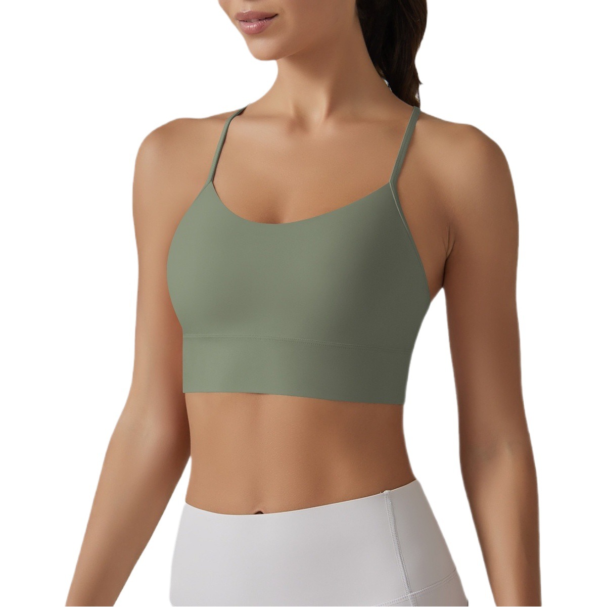 Transfronterizo europeo y americano cepillado de doble cara piel-amigable en forma de I belleza espalda ropa de yoga ropa deportiva correr fitness yoga sujetador para mujeres