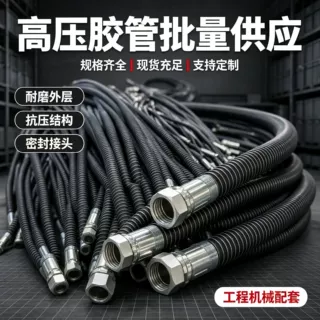 定制钢丝编织耐高温耐磨抗压液压胶管定制密封接头外带编织高压管