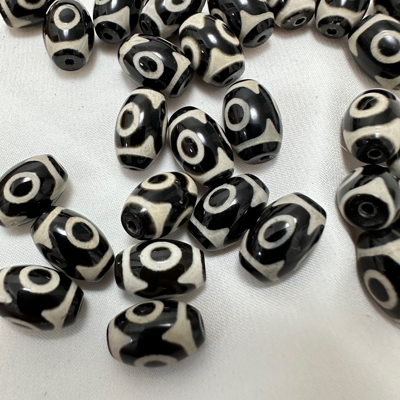 三眼天珠玛瑙桶珠DIY文玩佛珠饰品配饰手机链手链吊坠包挂项链原