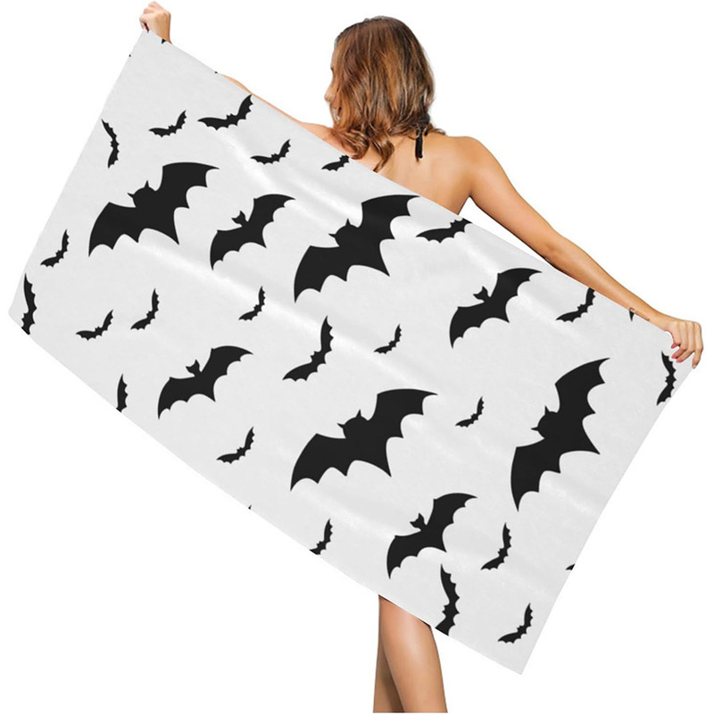 Foreign Trade Double-Sided Terry Printed Halloween Beach Towel Outdoor Adult Swimming Bath Towel Wholesale Quick-Drying Double-Sided Fleece Foreign Trade Double-Sided Terry Printed Halloween Beach Towel Outdoor Adult Swimming Bath Towel Wholesale Quick-Drying Double-Sided Fleece