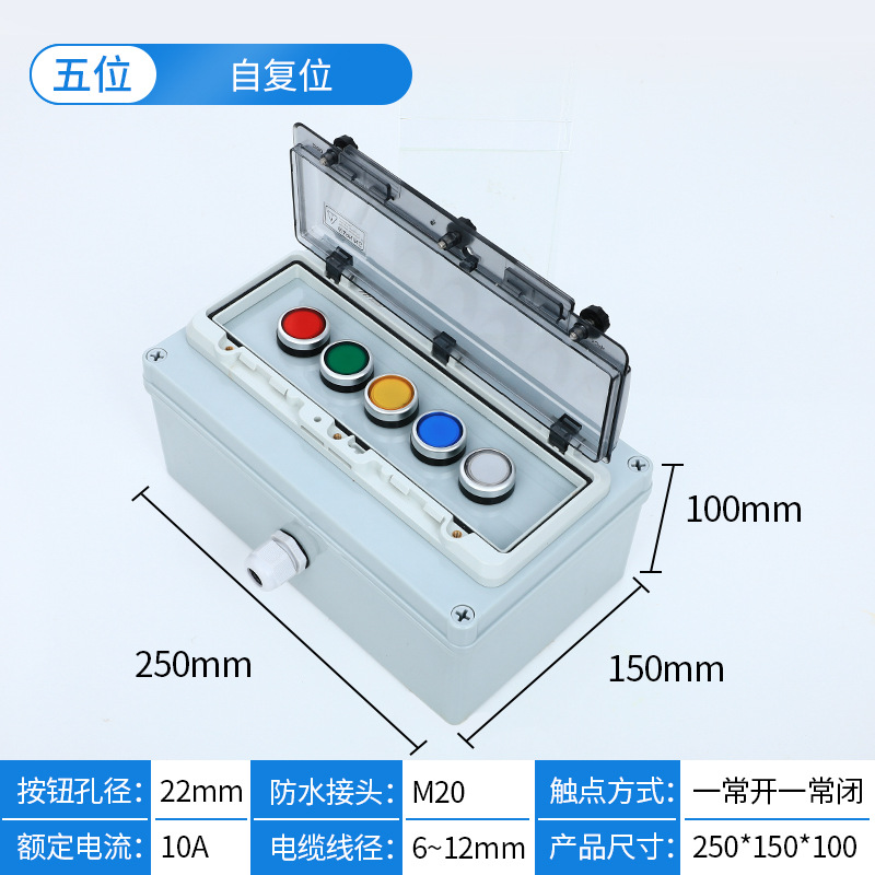 Five-position self-resetting button