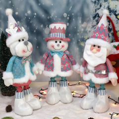 新しいクリスマス装飾キャンディーカラーのサンタクロース人形格納式ホテルショッピングモールクリスマス装飾アレンジメント