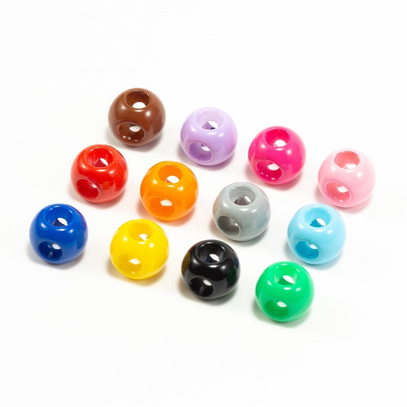 8mm Four-Hole Beads, Colorful Loose Beads, Through-Hole Beads, Phone Chain, Keychain, DIY Jewelry Accessories