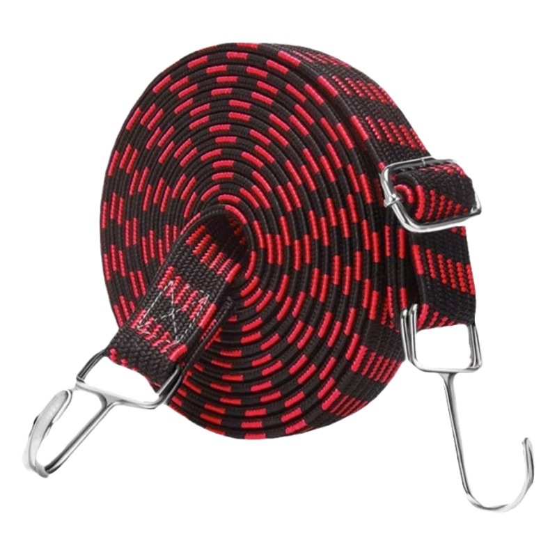 Cuerda de equipaje de doble gancho, correa de ajuste de longitud, alambre de látex de alta elasticidad, buena calidad, ensanchamiento de vehículos eléctricos, cuerda de sujeción rápida