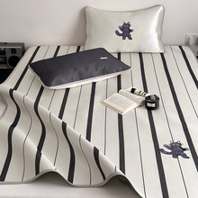 夏季卡通设计款冰丝凉席三件套凉感ins裸睡可水洗机洗平席空调席