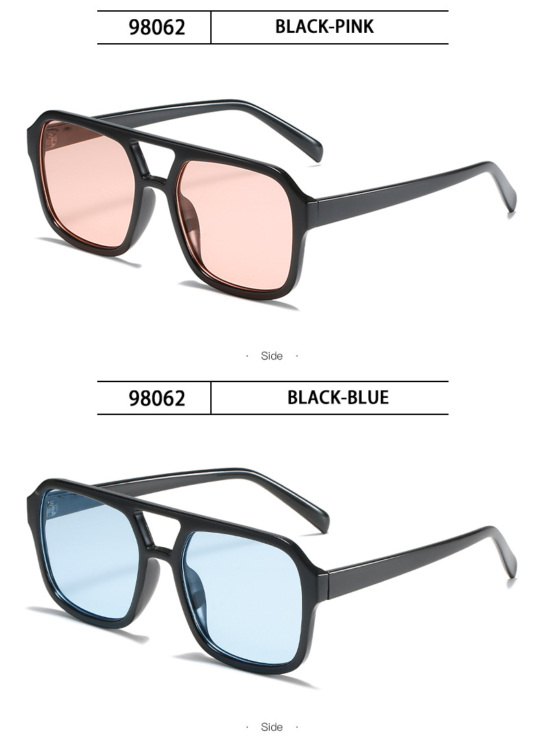 Vintage Style Solid Color Ac Square Full Frame Women's Sunglasses display picture 8