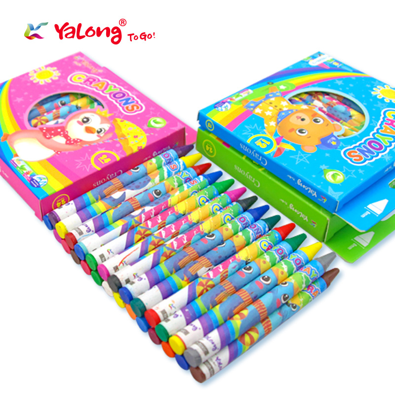 Crayones de Dibujo Escolar de 12/24 Colores para Estudiantes y Arte