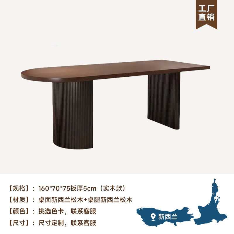Qianmu 中古無垢材ダイニングテーブル 小型家庭用半楕円形ダイニングテーブル フレンチレトロアイランドテーブル 壁掛けダイニングテーブルと椅子の組み合わせ|undefined