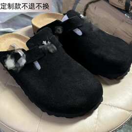 勃肯鞋女真皮软木半拖鞋外穿软底春夏新款休闲时尚博肯懒人克罗伈