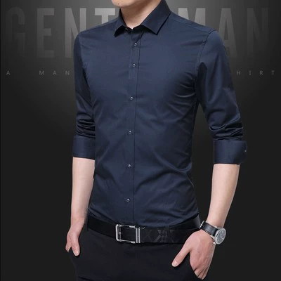 Рубашка, мужской костюм-жакет классический для работы, Slim fit, осень