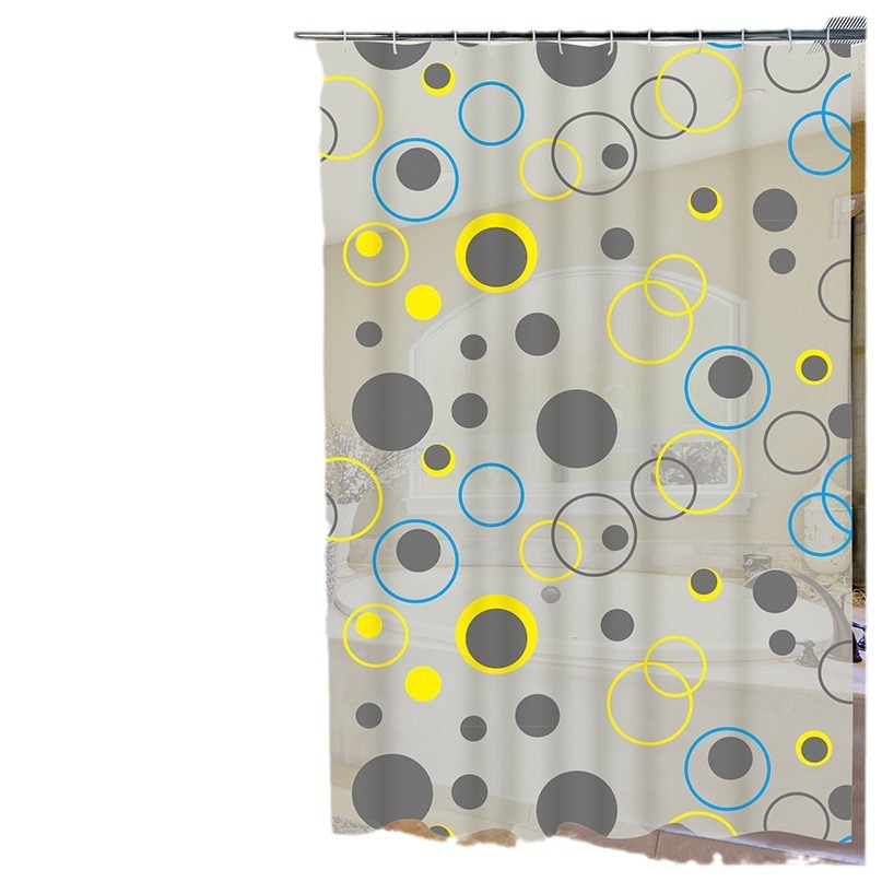 Cortina de ducha desechable de PE, juego de 2 piezas, una floral y una lisa, forro impermeable, gancho para baño, antibacteriano, resistente al moho, uso doméstico.