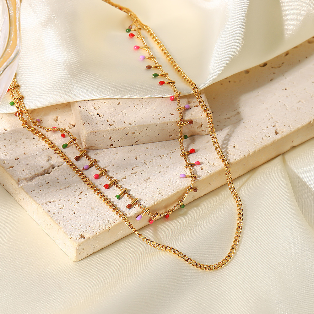 Fashion Geometric Stainless Steel Necklace Plating Stainless Steel Necklaces