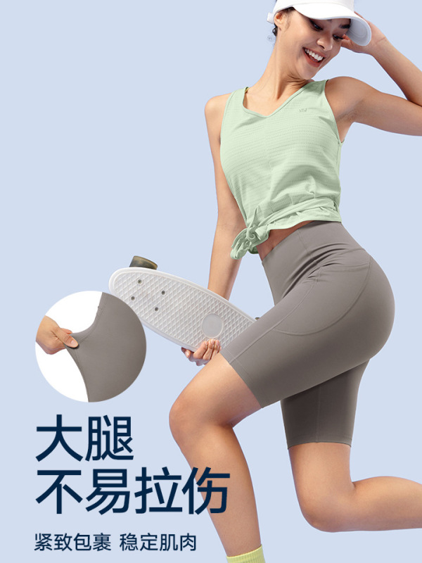 夏用女性用ハイウエストタイトヨガウェア、速乾性、大きいサイズ、太いmmアウターウェア、ランニング、サイクリング、フィットネス、5点スポーツショーツ|undefined