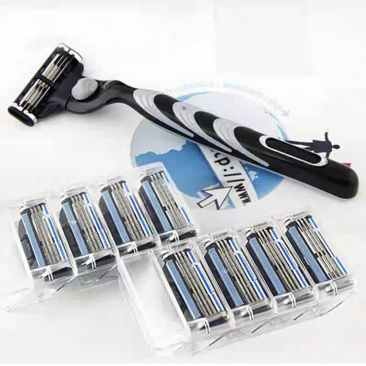 Suitable for Men's Razor Blade Speed 3, Manual Razor with 3 Blades, Three-Layer Shaving Razor Holder