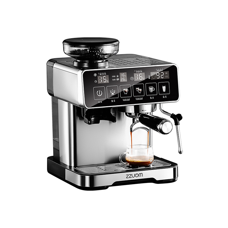 Máquina de café italiana concentrado automático vapor de alta presión burbuja de leche pantalla de color inteligente molienda todo en una máquina de café doméstica