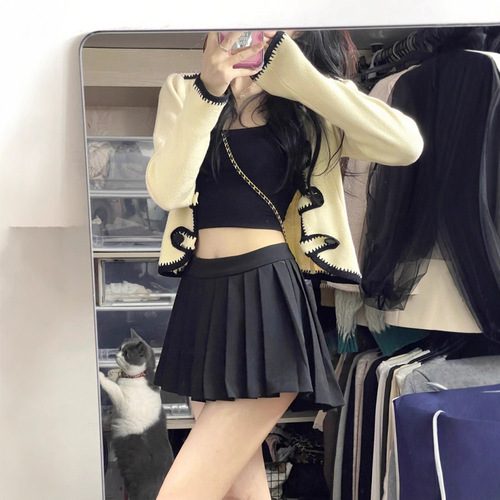 Pleated maxi skirt for women, large size JK skirt, spring and summer, suitable for plus-size women, versatile high-waisted short skirt, A-line skirt