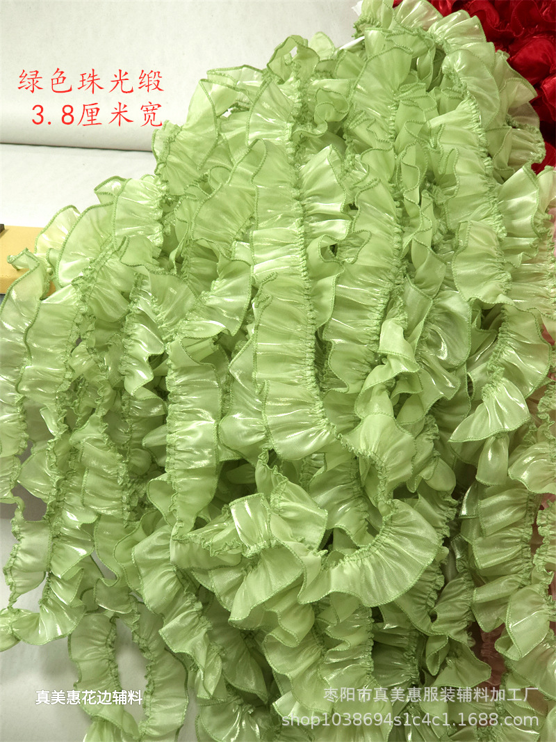 녹색 진주빛 새틴 3.8cm 너비 1 가격