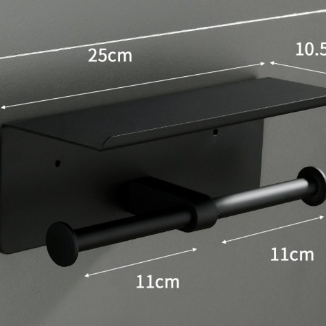 Portarrollos de papel higiénico de acero inoxidable 304 con soporte para teléfono móvil, estante para baño y hotel image 17