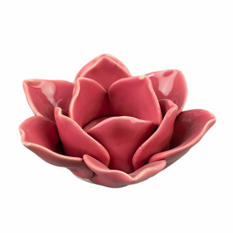 Flor de cerámica hecha a mano Flor de porcelana amasada a mano Expansión de fragancia Flor de cerámica Flor de rosa Candelabro de loto Flor ahumada de incienso sin fuego