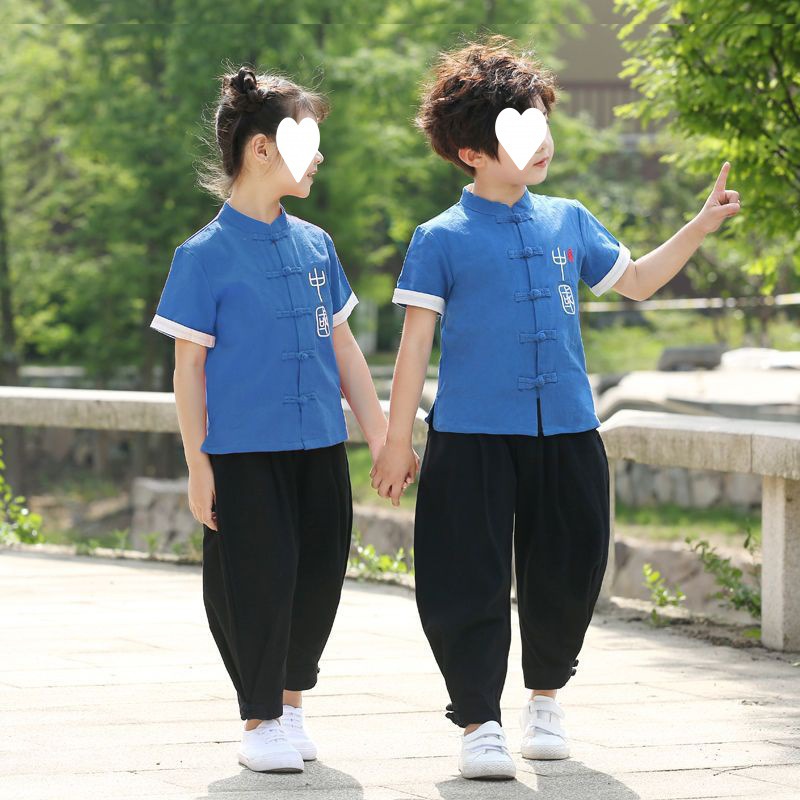 Girls' Tang suit children's Hanfu autumn boys' Confucianism set kindergarten uniform performance elementary school class uniform cross-border Amazon