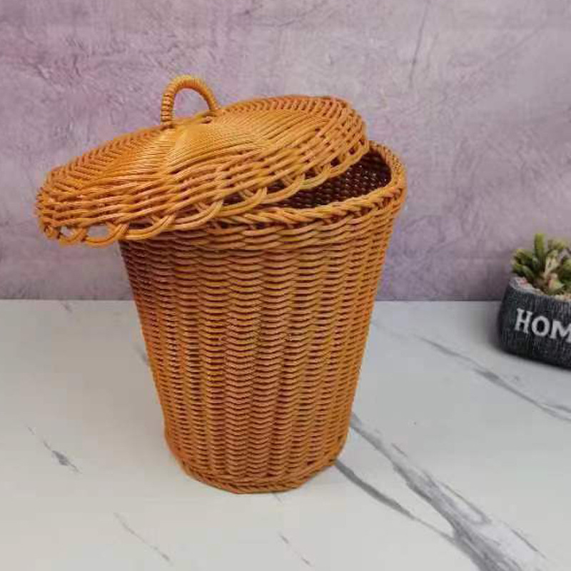 Cesta de lavandería tejida cesta de lavandería Cubo de almacenamiento de juguete Almacenamiento de lavandería de gran capacidad Lou cesta de almacenamiento de lavandería doméstica