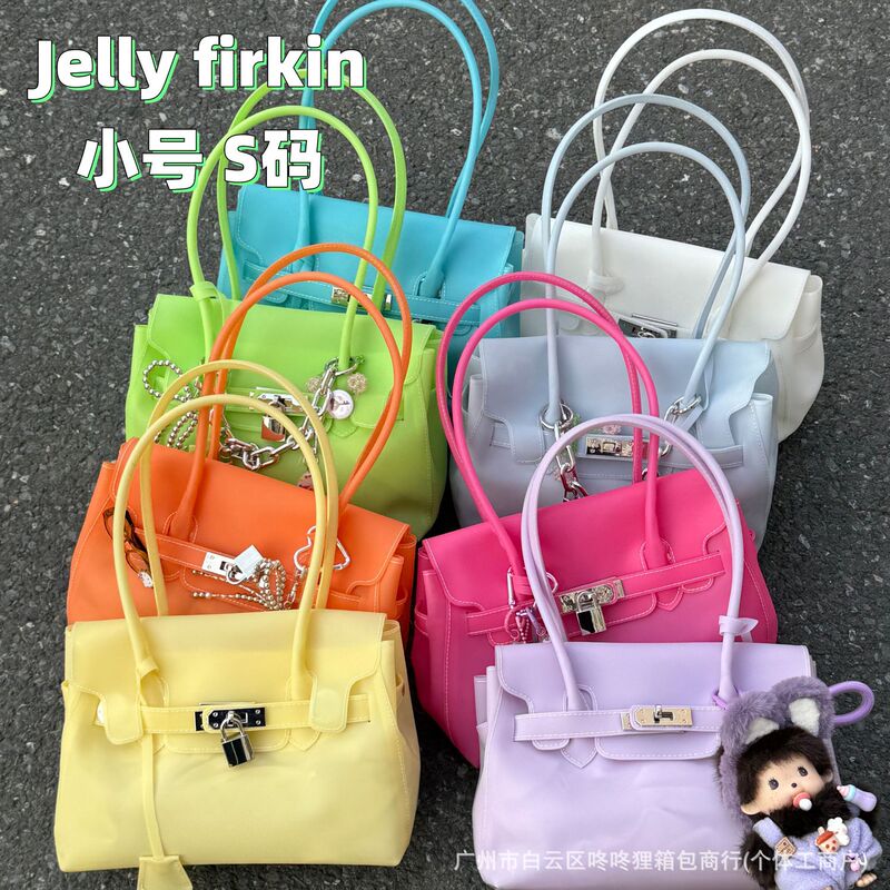 Korean-Style Small Jelly Firkin Jelly Bag, Kiiikiii Same Style Jelly Bag, Hand-Held Shoulder Underarm Bag Korean-Style Small Jelly Firkin Jelly Bag, Kiiikiii Same Style Jelly Bag, Hand-Held Shoulder Underarm Bag