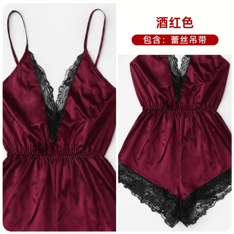 Amazon popular europeo y americano nuevo hogar desgaste de moda cómodo encaje pijamas traje en stock L1124