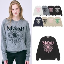 Mardi小雏菊长袖针织衫圆领休闲保暖毛衣秋冬女卫衣打底衫上衣