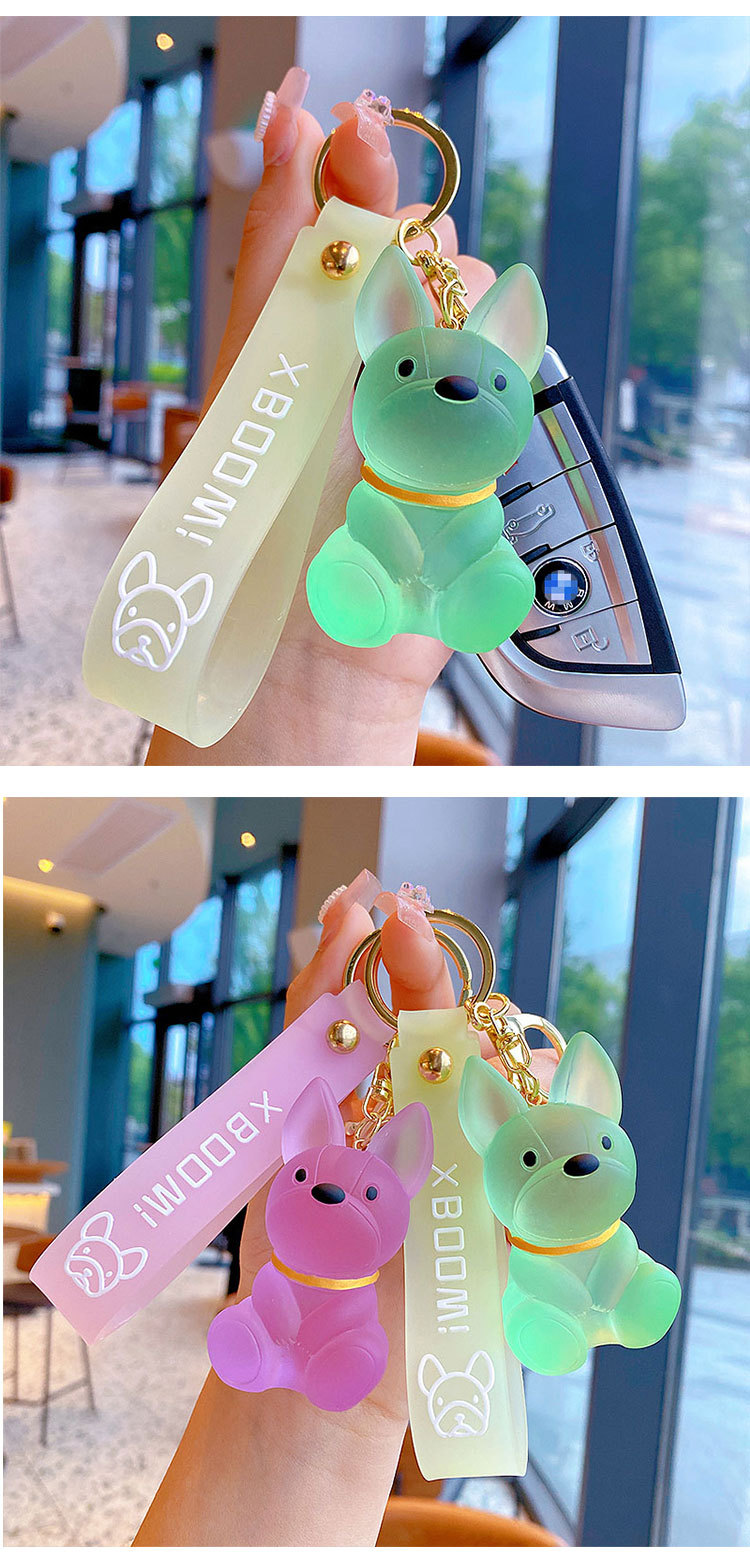 Cute Dog Resin Plating Bag Pendant Keychain