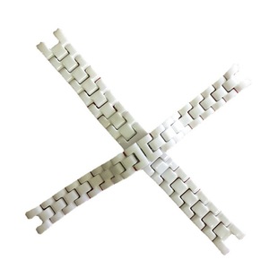 Ceramic Strap White Women's and Men's Wide 14-17mm Non-Fading Flat Head Concave Strap Stainless Steel Double Snap Button