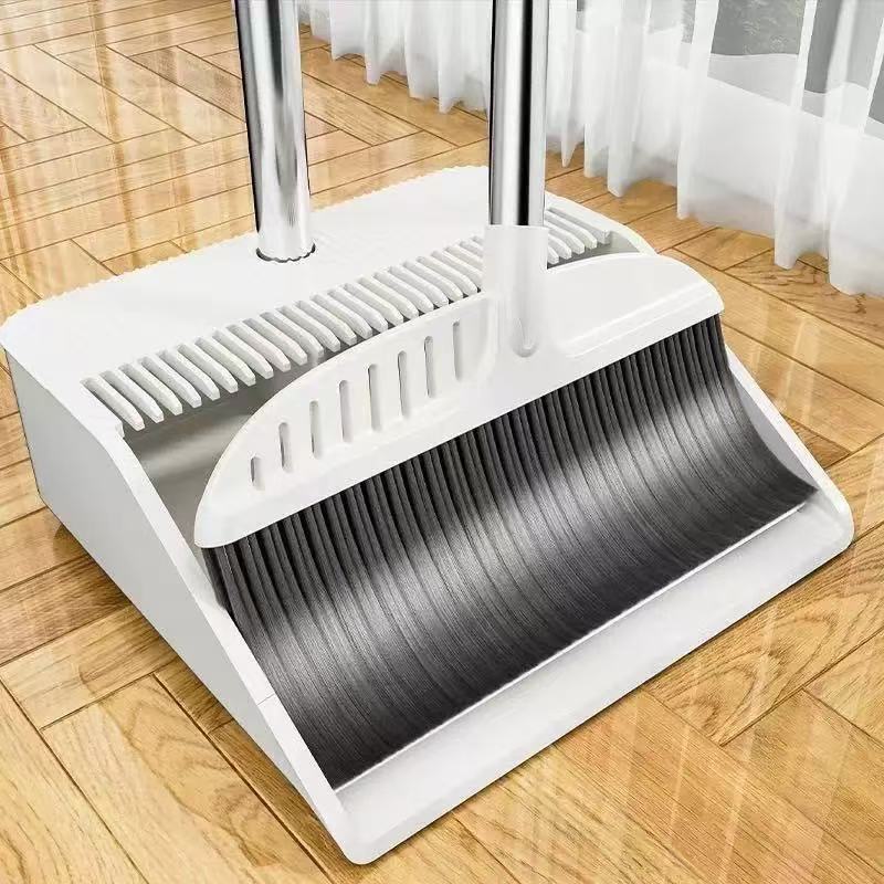 Juego de Escoba Recogedor y Trapeador de Plástico y Acero Inoxidable para Hogar