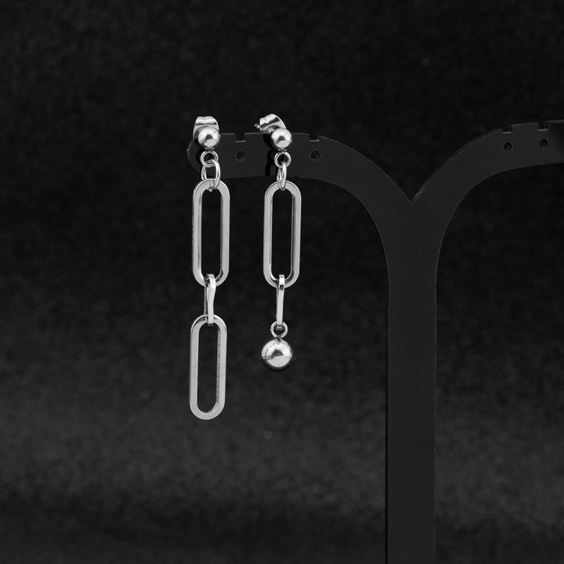 Asymmetrical fashionable earrings stainless steel