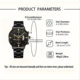 Cross-border Explosions Men's Steel Band Watch Luminous Pointer Calendar Stone Hand English Watch Men's Advanced Sense Business Watch