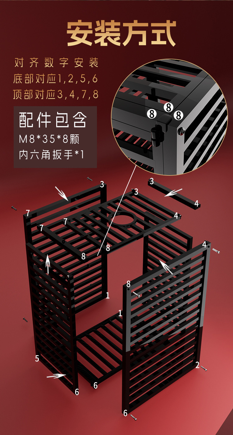 Large Iron Bondage Cage Adult Roleplay Furniture in Black — detail image 11