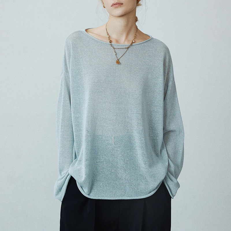 Japan Imported Dry Linen Cotton Micro-Breathing Sense One-Neck Air Shirt